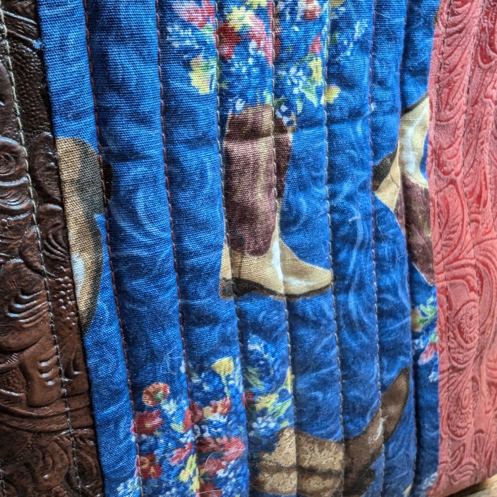 Quilted Patchwork Western Tote Bag - image 6